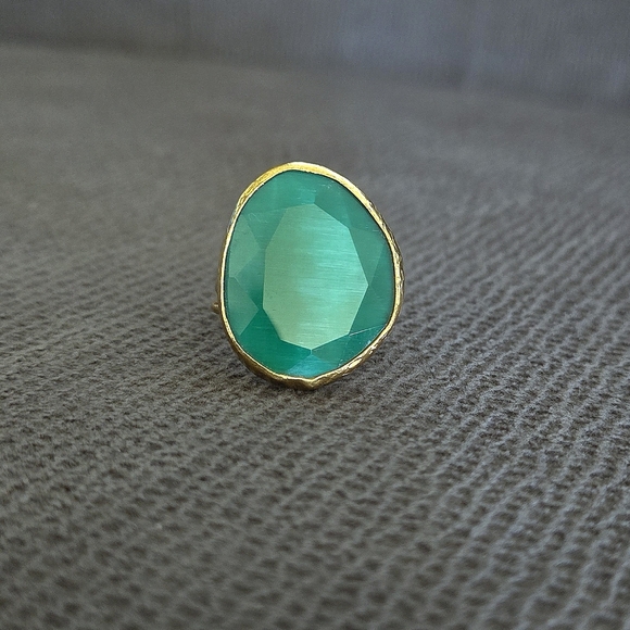 Zeyzey Faceted Green💚 Agate Statement Ring💍 - Picture 4 of 16